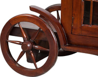 Biscottini Carrello bar in legno massello di mogano finitura noce 125x45x82 cm porta