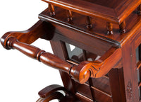 Biscottini Carrello bar in legno massello di mogano finitura noce 125x45x82 cm porta