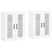Set di 2 eleganti pensili a muro versatili e funzionali 69,5 x 34 x 90 cm in legno composito bianco 02_0055445