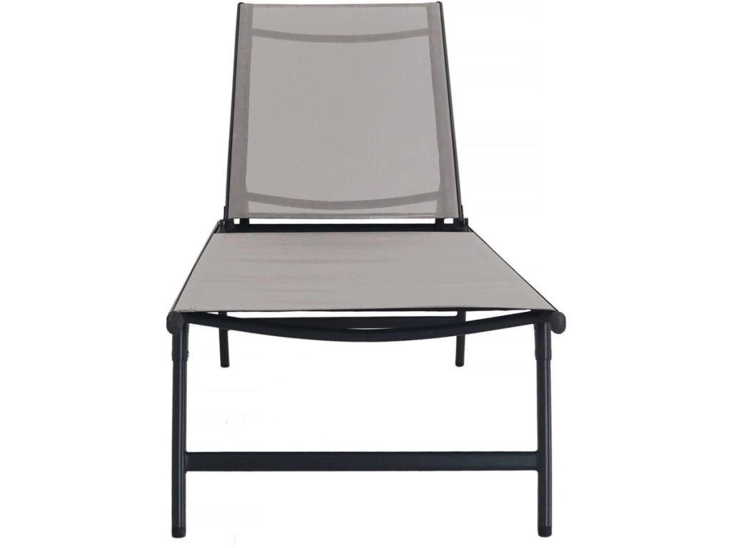 Set di 2 lettini prendisole in metallo "Sublima" - 180 x 54 x 104 cm - Tortora