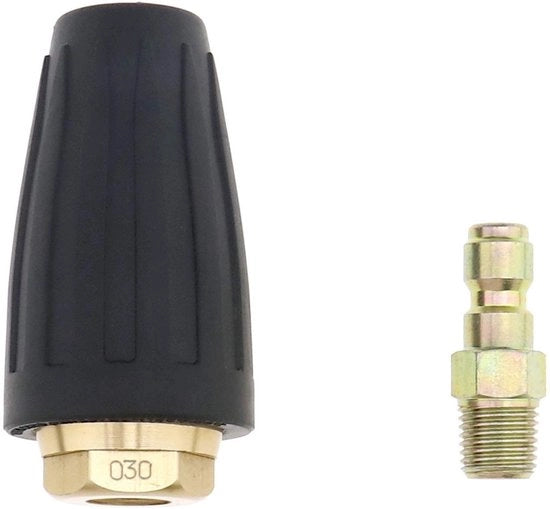 Nozzle turbo-mondstuk per pompe ad alta pressione 3000PSI - Connesione rapida - Lega di alluminio - Resistenza alla pressione 200Kg - Pressione massima 207Bar - Adatto per pompe ad alta pressione per benzina/diesel - Mondstuk per pompe ad alta pressione