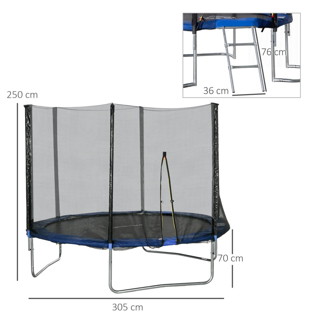 Trampolino da Giardino con Rete di Sicurezza ¨C zephmum ¨C ?305 cm
