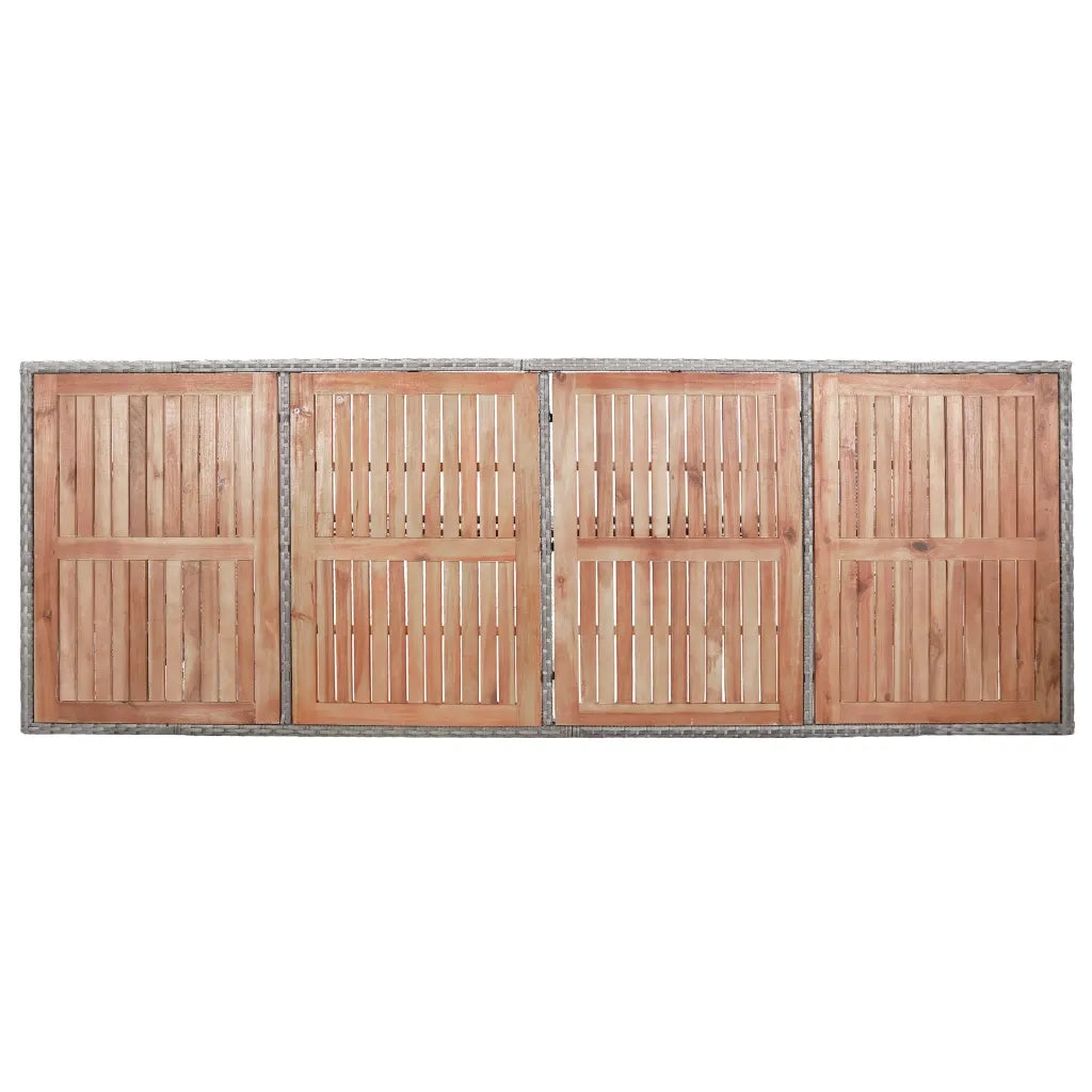 Set da Pranzo da Giardino 9 pz con Cuscini in Polyrattan Grigio   cod mxl 35276