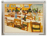 Biscottini Dipinto a mano olio su tela con cornice in legno finitura foglia argento RISTORANTE 140