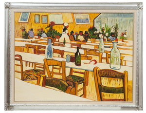 Biscottini Dipinto a mano olio su tela con cornice in legno finitura foglia argento RISTORANTE 140