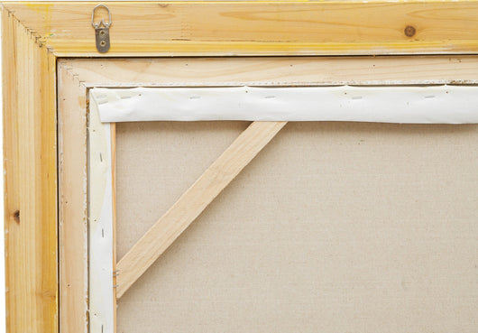 Biscottini Dipinto a mano olio su tela con cornice in legno finitura foglia oro 140x3x110 cm