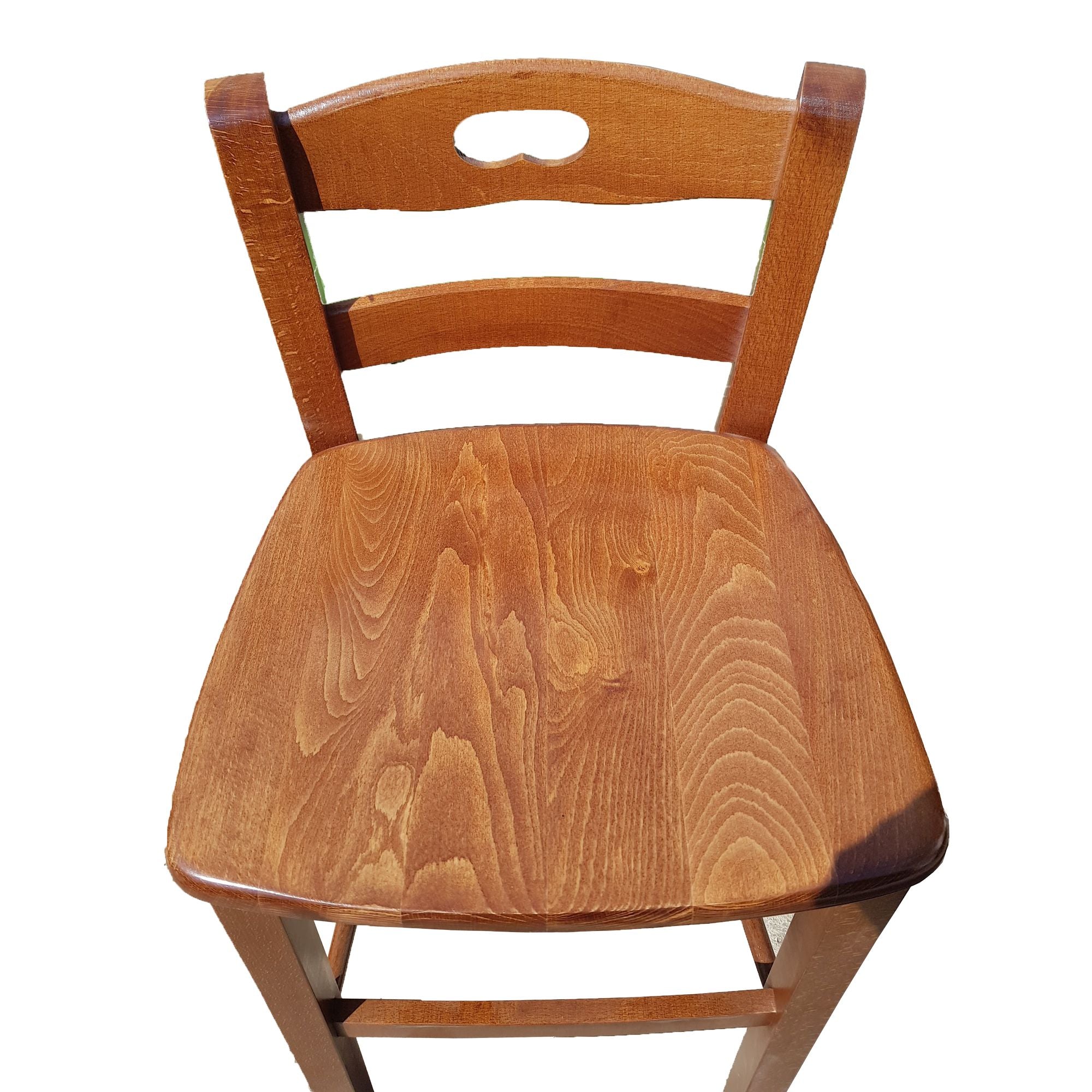 Sgabello snack seduta massello noce h67 cm