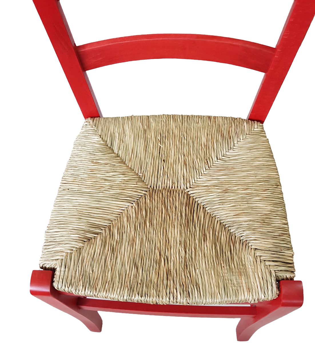 Sedia paesana paglia anilina rosso