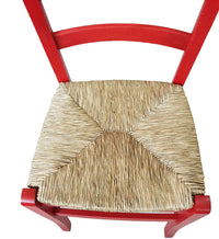 Sedia paesana paglia anilina rosso