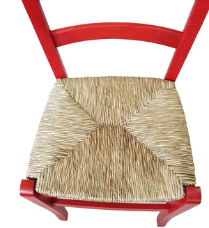 Sedia paesana paglia anilina rosso