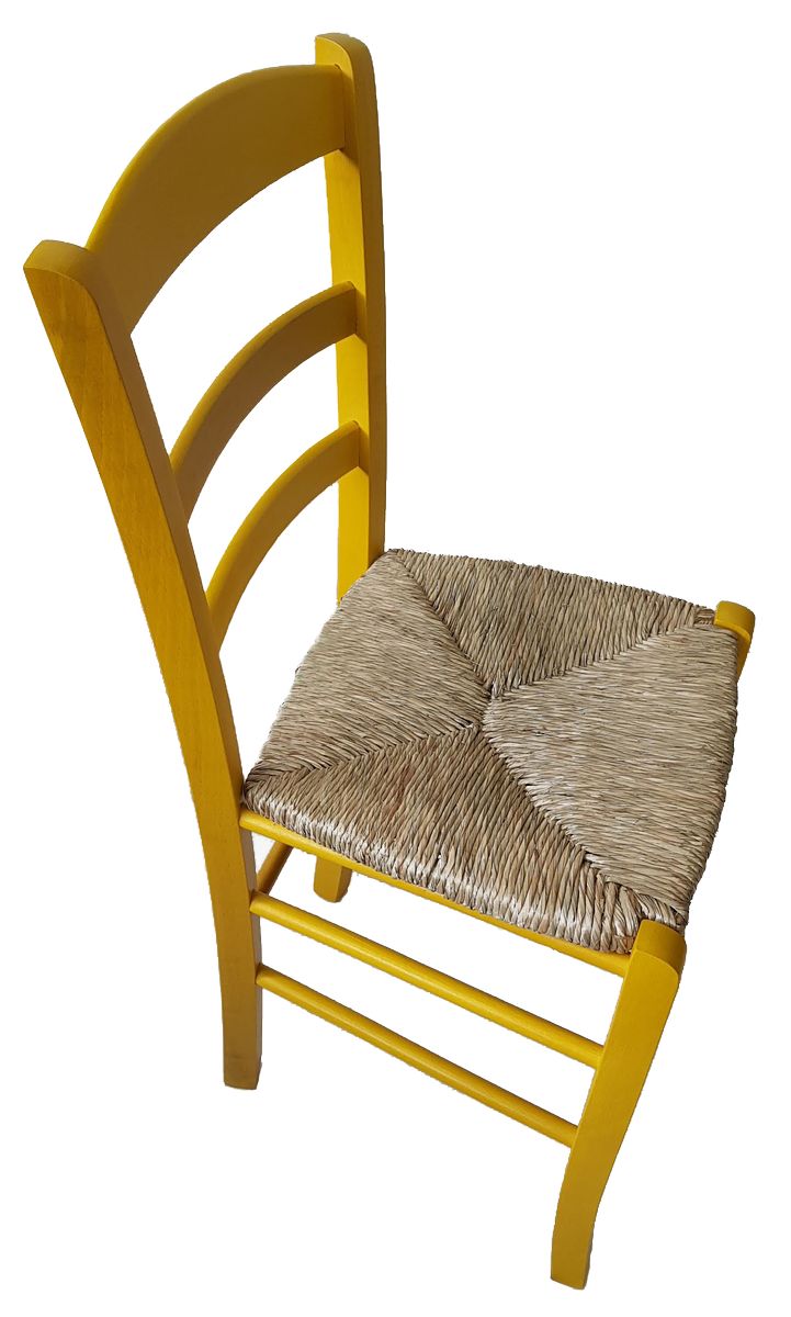 Sedia paesana paglia anilina giallo