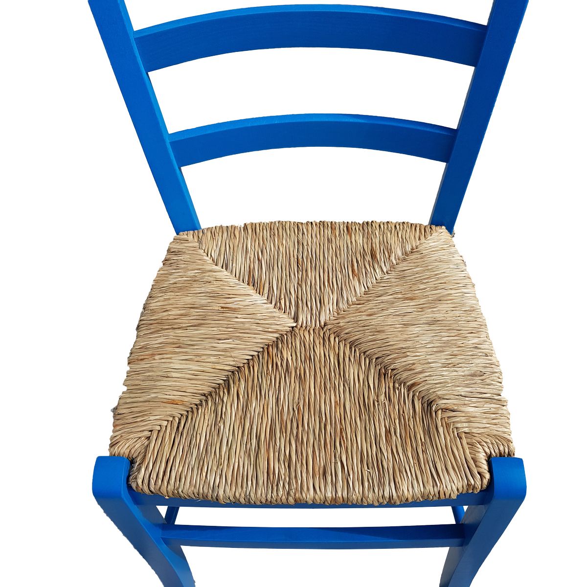 Sedia paesana paglia anilina azzurro