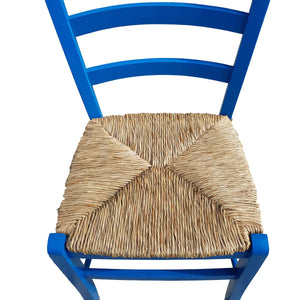 Sedia paesana paglia anilina azzurro