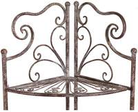 Biscottini Etagere ad angolo, multifunzione, richiudibile in ferro battuto finitura ruggine anticata L46xPR32xH155 cm