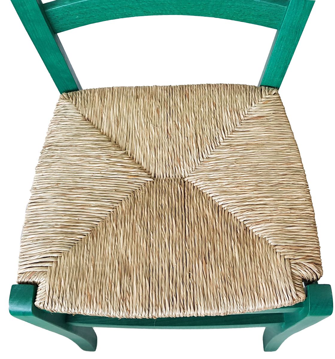 Sedia paesana paglia anilina verde