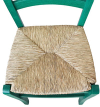 Sedia paesana paglia anilina verde