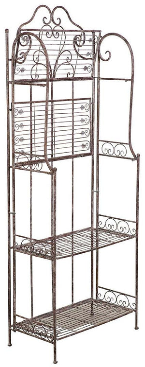Biscottini Etagere multifunzione richiudibile in ferro battuto finitura ruggine anticata L63xPR33xH165 cm