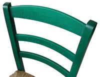 Sedia paesana paglia anilina verde