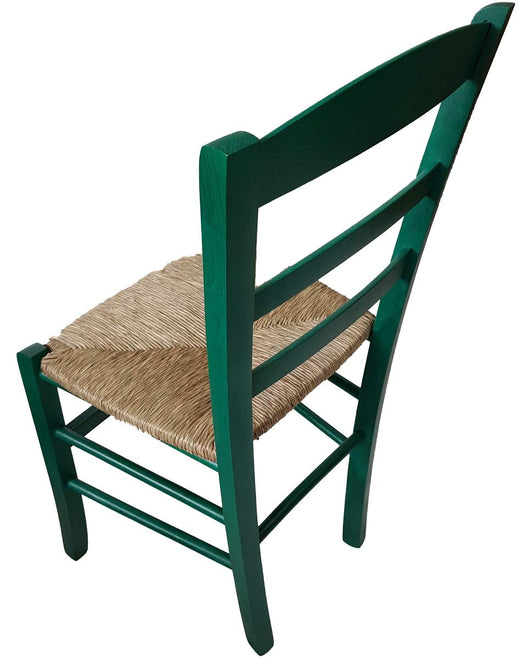 Sedia paesana paglia anilina verde