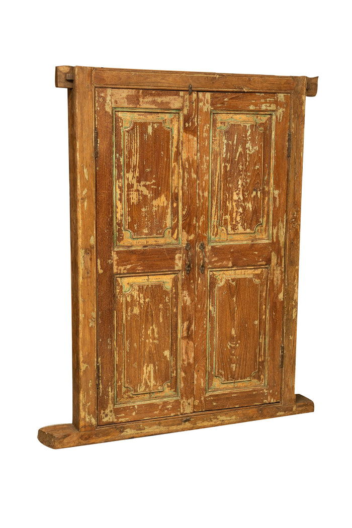 Biscottini FINESTRA CON TELAIO FINEMENTE RESTAURATA IN LEGNO MASSELLO DI TEAK