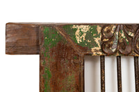 Biscottini Finestra finestrina grata in legno massello e in ferro antica e vecchia medievale con telaio da interno o da esterno