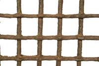 Biscottini Finestra finestrina grata in legno massello e in ferro antica e vecchia medievale con telaio da interno o da esterno