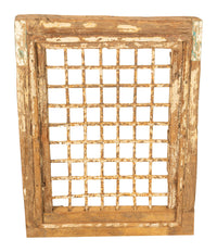 Biscottini Finestra finestrina grata in legno massello e in ferro antica e vecchia medievale con telaio da interno o da esterno