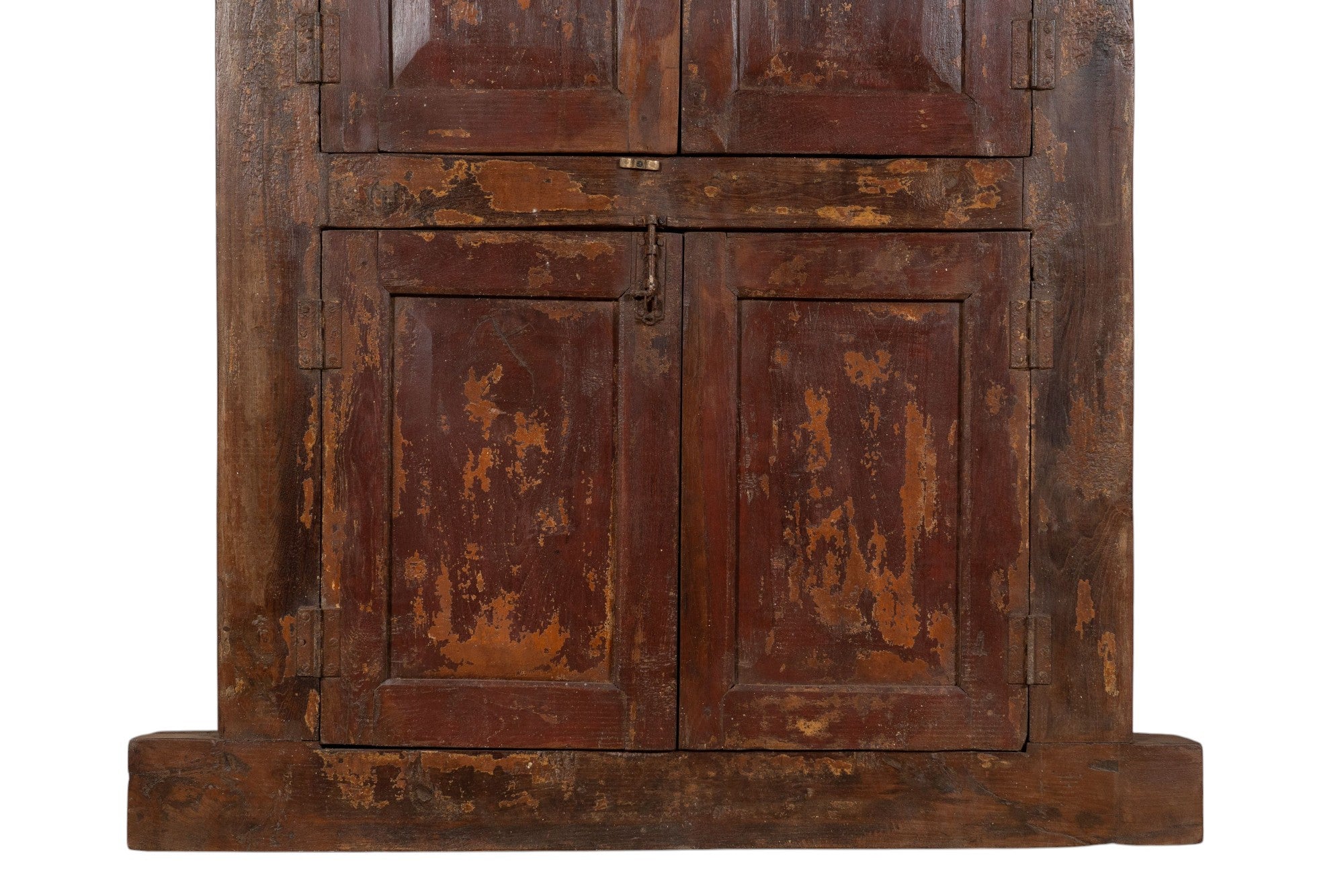 Biscottini Finestra finestrina grata in legno massello e in ferro antica e vecchia medievale con telaio da interno o da esterno