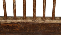 Biscottini Finestra finestrina grata in legno massello e in ferro antica e vecchia medievale con telaio da interno o da esterno