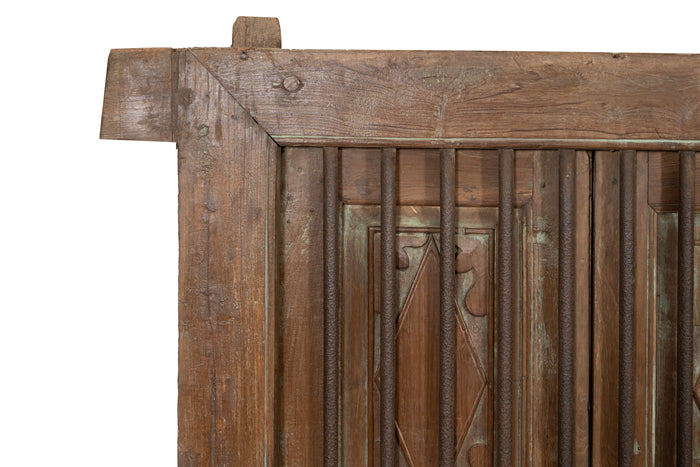 Biscottini Finestra finestrina grata porta in legno massello e in ferro antica e vecchia con telaio da interno o da esterno