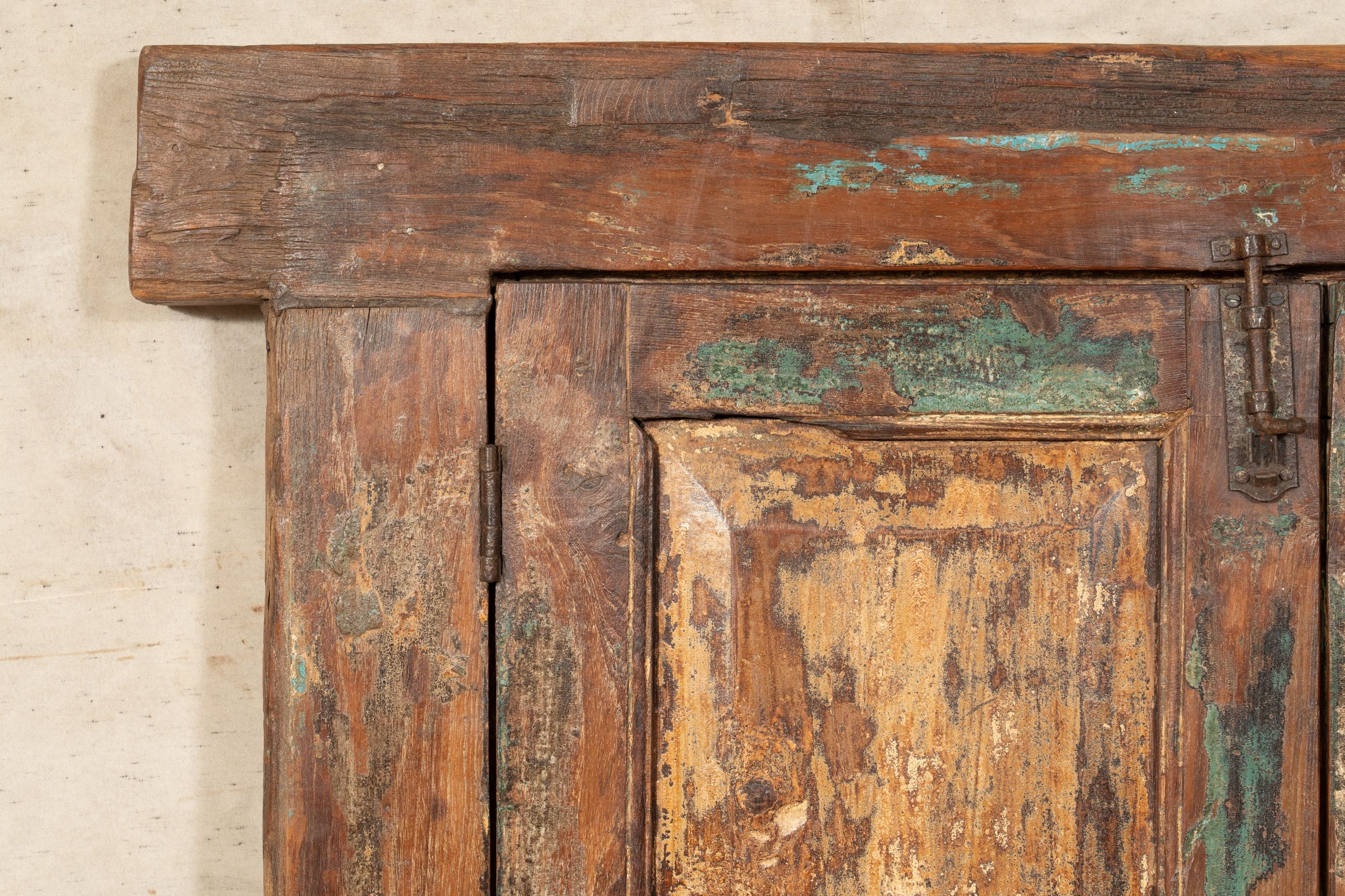 Biscottini Finestra finestrina grata porta in legno massello e in ferro antica e vecchia con telaio da interno o da esterno