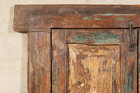 Biscottini Finestra finestrina grata porta in legno massello e in ferro antica e vecchia con telaio da interno o da esterno