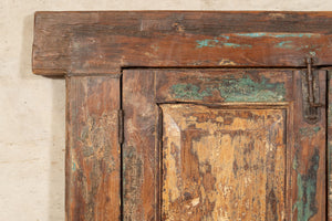 Biscottini Finestra finestrina grata porta in legno massello e in ferro antica e vecchia con telaio da interno o da esterno