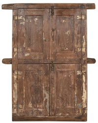 Biscottini Finestra finestrina grata porta in legno massello e in ferro antica e vecchia con telaio da interno o da esterno