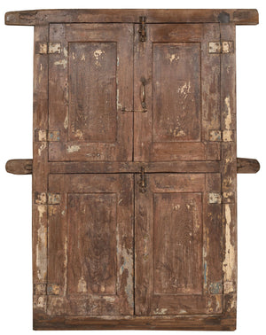 Biscottini Finestra finestrina grata porta in legno massello e in ferro antica e vecchia con telaio da interno o da esterno