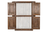 Biscottini Finestra finestrina grata porta in legno massello e in ferro antica e vecchia con telaio da interno o da esterno