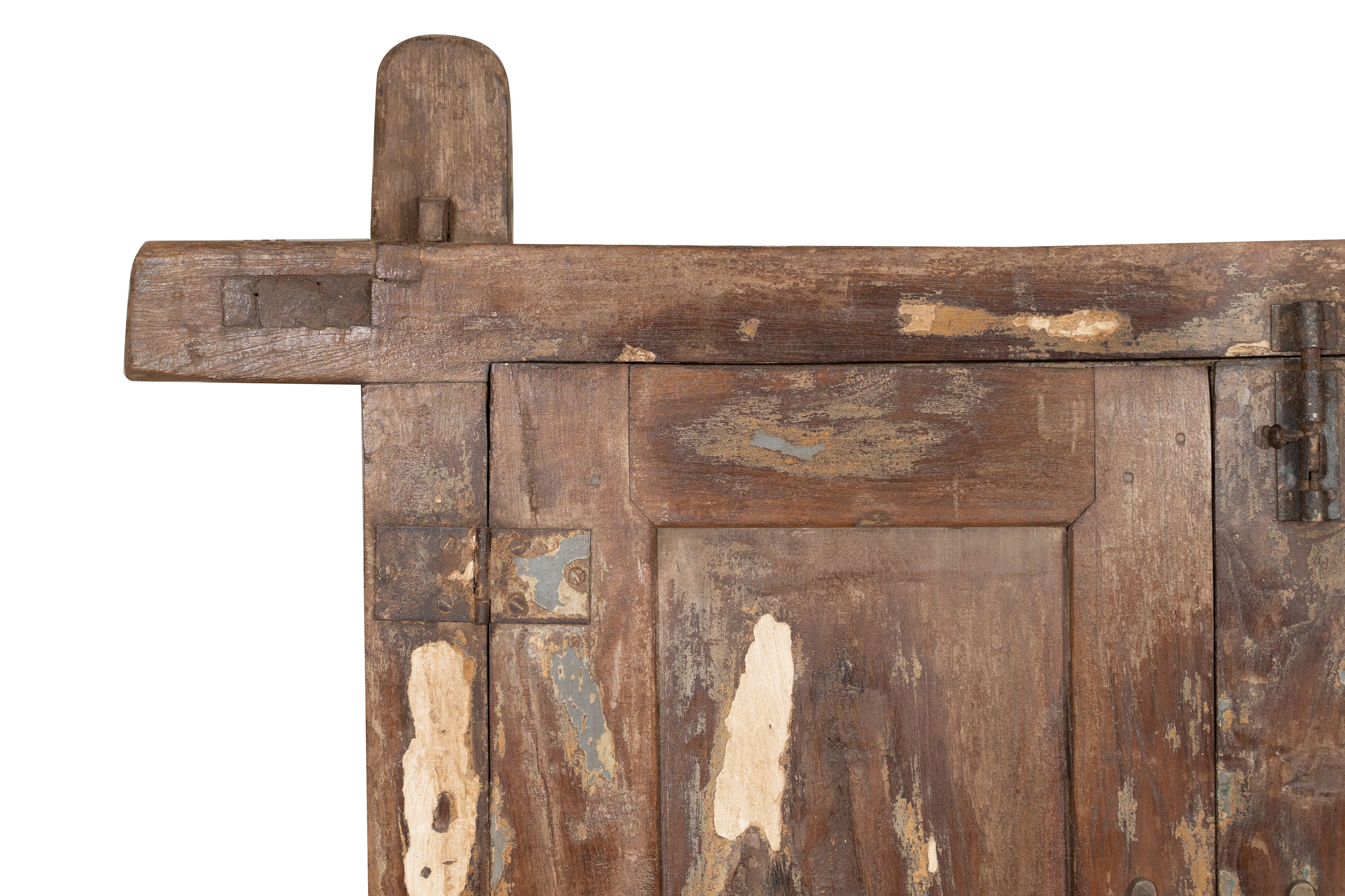 Biscottini Finestra finestrina grata porta in legno massello e in ferro antica e vecchia con telaio da interno o da esterno