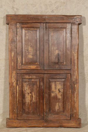 Biscottini Finestra finestrina grata porta in legno massello e in ferro antica e vecchia con telaio da interno o da esterno