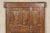 Biscottini Finestra finestrina grata porta in legno massello e in ferro antica e vecchia con telaio da interno o da esterno