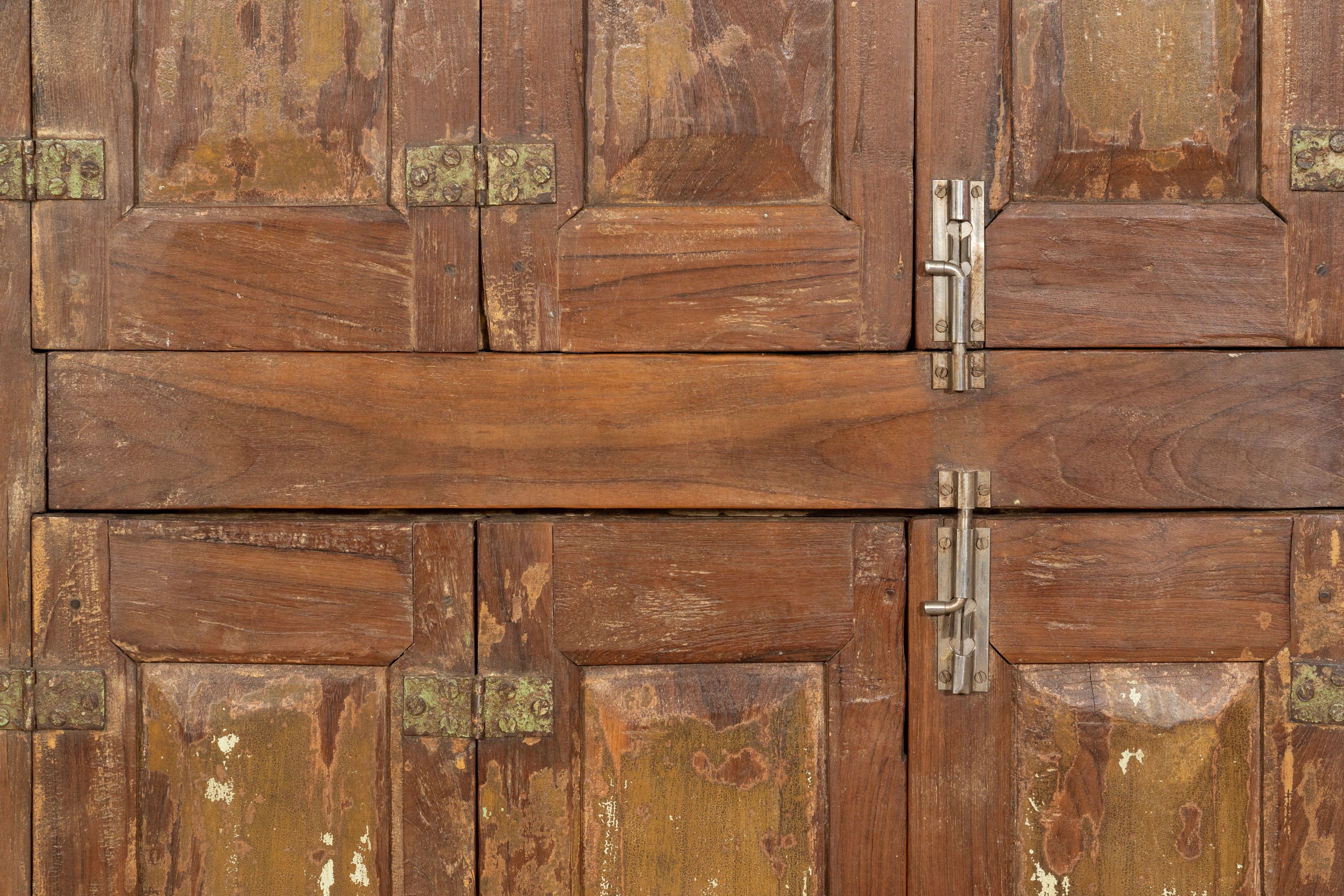 Biscottini Finestra finestrina grata porta in legno massello e in ferro antica e vecchia con telaio da interno o da esterno