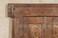 Biscottini Finestra finestrina grata porta in legno massello e in ferro antica e vecchia con telaio da interno o da esterno