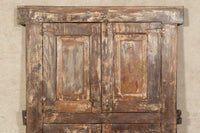 Biscottini Finestra finestrina grata porta in legno massello e in ferro antica e vecchia con telaio da interno o da esterno