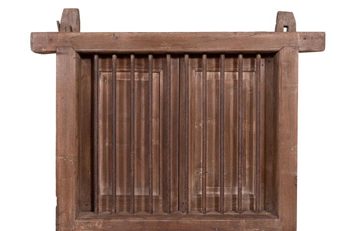 Biscottini Finestra finestrina grata porta in legno massello e in ferro antica e vecchia con telaio da interno o da esterno