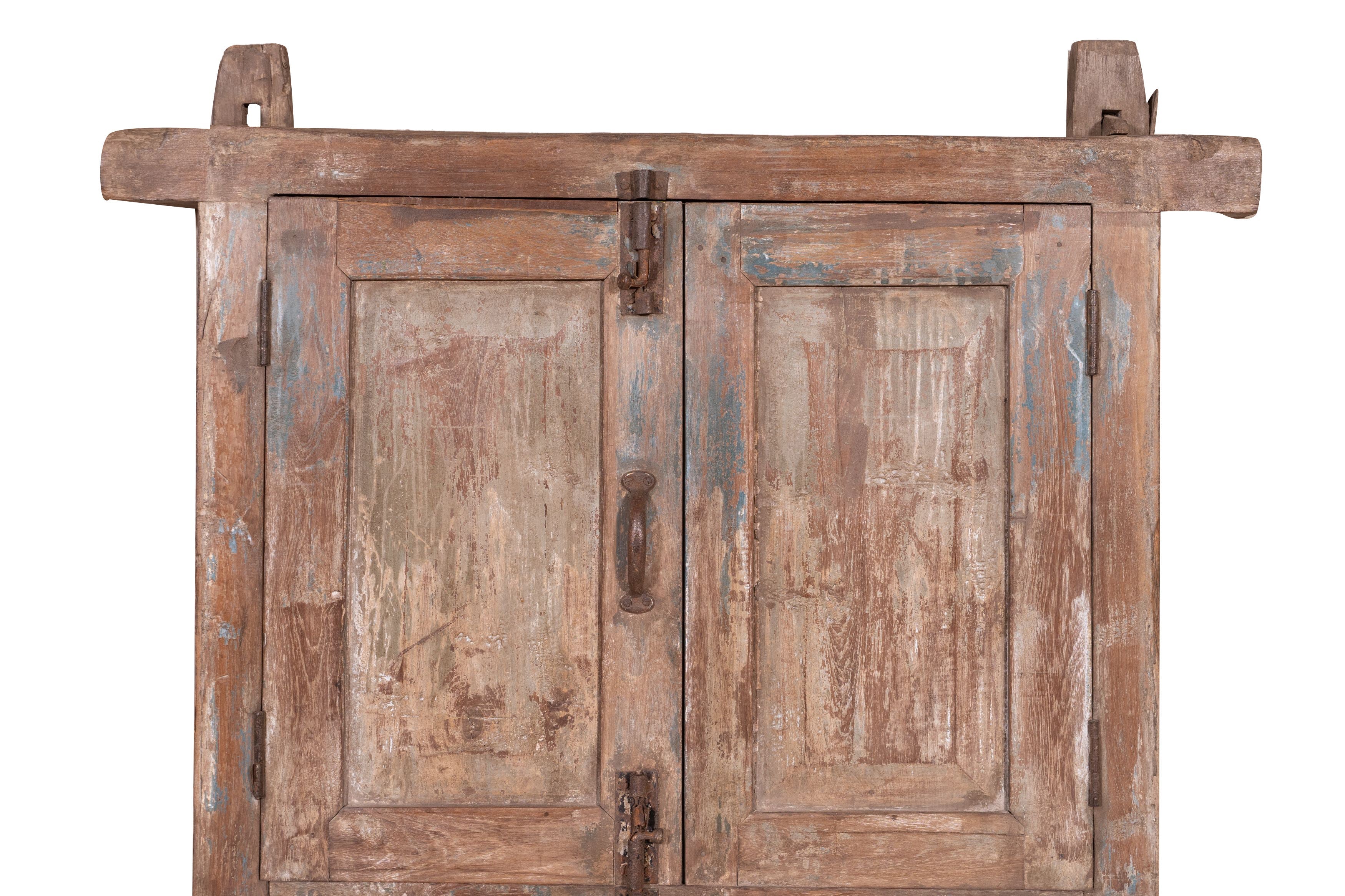 Biscottini Finestra finestrina grata porta in legno massello e in ferro antica e vecchia con telaio da interno o da esterno