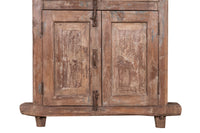 Biscottini Finestra finestrina grata porta in legno massello e in ferro antica e vecchia con telaio da interno o da esterno