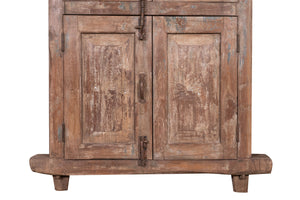 Biscottini Finestra finestrina grata porta in legno massello e in ferro antica e vecchia con telaio da interno o da esterno