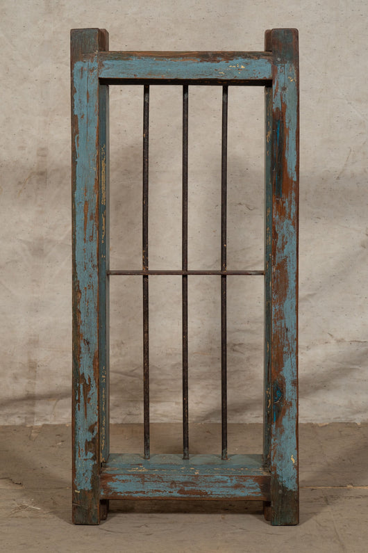 Biscottini Finestra finestrina grata porta in legno massello e in ferro antica e vecchia con telaio da interno o da esterno