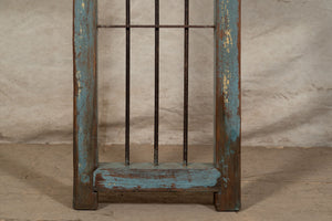 Biscottini Finestra finestrina grata porta in legno massello e in ferro antica e vecchia con telaio da interno o da esterno