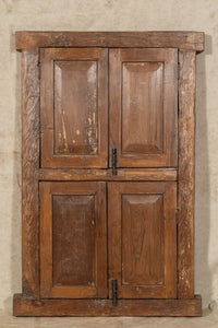 Biscottini Finestra finestrina grata porta in legno massello e in ferro antica e vecchia con telaio da interno o da esterno