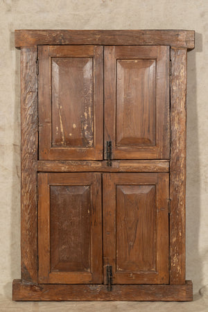 Biscottini Finestra finestrina grata porta in legno massello e in ferro antica e vecchia con telaio da interno o da esterno